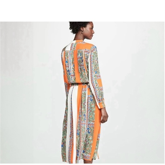 Orange Patterned Midi Dress - Picture 13 of 14